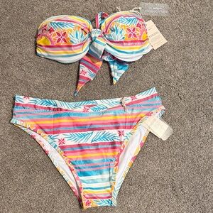 Kenny Flowers Colorful Striped Bikini Set